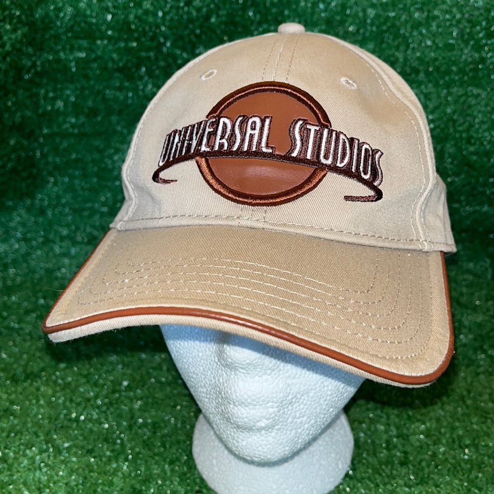 Universal Studios Exclusive Baseball Cap Hat Adjustable Beige/Brown/Tan Leather
